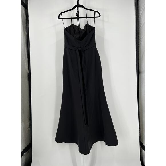 Black Strapless Satin Formal Dress- Size 6 - Picture 4 of 8